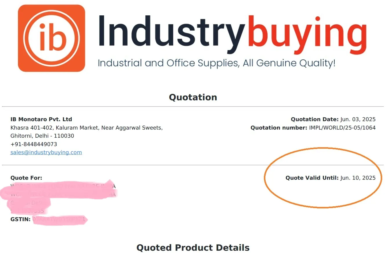 Validity Period Quotation